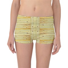 Wood Texture Background Light Reversible Boyleg Bikini Bottoms