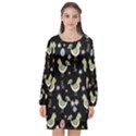 Easter Pattern Long Sleeve Chiffon Shift Dress  View1