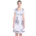 Easter eggs Short Sleeve Front Wrap Dress View1