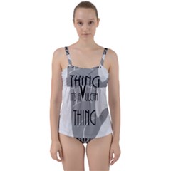 Vulcan Thing Twist Front Tankini Set