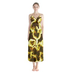 Abstract Pattern Button Up Chiffon Maxi Dress