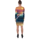Art Sunset Beach Sea Waves Asymmetric Cut-Out Shift Dress View2