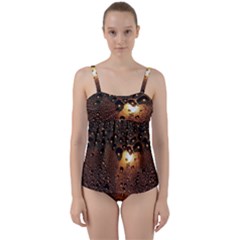 Condensation Abstract Twist Front Tankini Set