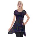 Lines Line Background Short Sleeve Side Drop Tunic View1