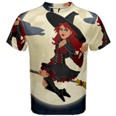 Witch Witchcraft Broomstick Broom Men s Cotton Tee