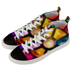 Glass Colorful Stained Glass Men s Mid-top Canvas Sneakers