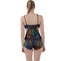 Leopard Barcelona Stained Glass Colorful Glass Boyleg Tankini Set  View2