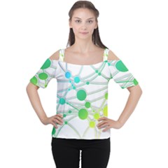 Network Connection Structure Knot Cutout Shoulder Tee