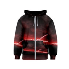 Outer Space Red Stars Star Kids  Zipper Hoodie by Sapixe
