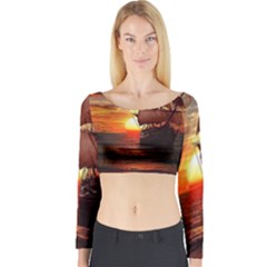 Pirate Ship Long Sleeve Crop Top