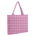 Pattern Pink Grid Pattern Zipper Medium Tote Bag View2