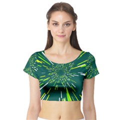 Space Trip 5 Short Sleeve Crop Top