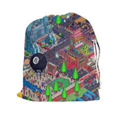 Pixel Art City Drawstring Pouches (xxl)