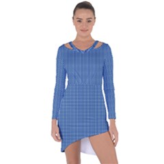 Star Flower Tiles Asymmetric Cut-out Shift Dress