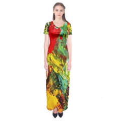 Yellow Chick 7 Short Sleeve Maxi Dress