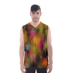 Star Background Texture Pattern Men s Basketball Tank Top