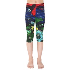 Tumble Weed And Blue Rose Kids  Capri Leggings 