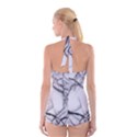 Marble Tiles Rock Stone Statues Boyleg Halter Swimsuit  View2