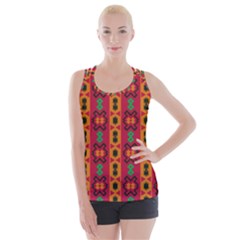 Tribal Shapes In Retro Colors                                Criss Cross Back Tank Top
