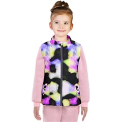 Watercolors Shapes On A Black Background                            Kid s Puffer Vest