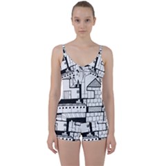 Drawing  Tie Front Two Piece Tankini by ValentinaDesign