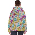 3d shapes on a grey background                                  Women s Hooded Puffer Jacket View2