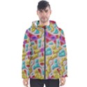 3d shapes on a grey background                                   Men s Hooded Puffer Jacket View1