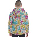 3d shapes on a grey background                                   Men s Hooded Puffer Jacket View2