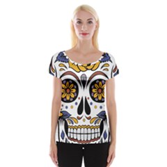 Sugar Skull Cap Sleeve Tops