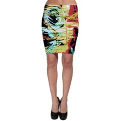 Blue Flamingoes 3 Bodycon Skirt