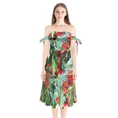 Eden Garden 10 Shoulder Tie Bardot Midi Dress by bestdesignintheworld