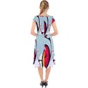 Dancing Fruit Apple Organic Fruit Cap Sleeve Front Wrap Midi Dress View2