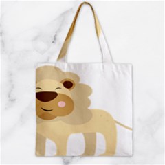 Lion Cute Sketch Funny Zipper Grocery Tote Bag