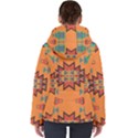 Misc shapes on an orange background                                   Women s Hooded Puffer Jacket View2