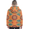 Misc shapes on an orange background                                    Men s Hooded Puffer Jacket View2