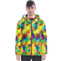 Colorful watercolors texture                                    Men s Hooded Puffer Jacket View1