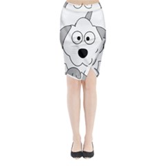 Animal Cartoon Colour Dog Midi Wrap Pencil Skirt