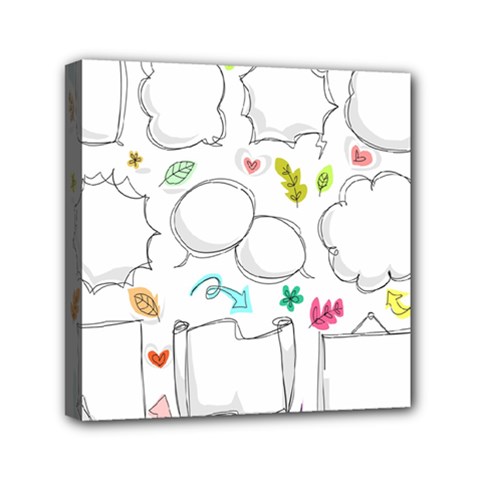 Set Chalk Out Chitchat Scribble Mini Canvas 6  X 6 