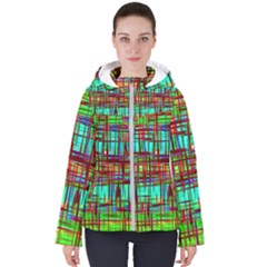 Scratched Texture                                    Women s Hooded Puffer Jacket