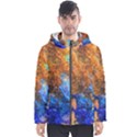 Blue brown  texture                                       Men s Hooded Puffer Jacket View1