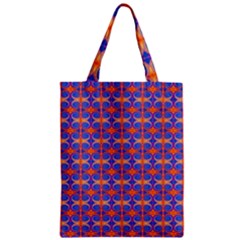 Blue Orange Yellow Swirl Pattern Zipper Classic Tote Bag