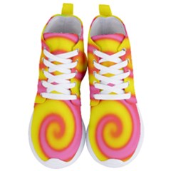 Swirl Yellow Pink Abstract Women s Lightweight High Top Sneakers