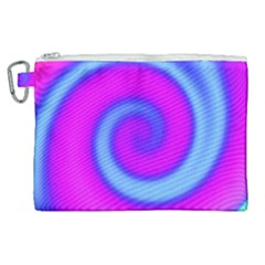 Swirl Pink Turquoise Abstract Canvas Cosmetic Bag (xl) by BrightVibesDesign