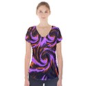 Swirl Black Purple Orange Short Sleeve Front Detail Top View1