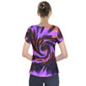 Swirl Black Purple Orange Short Sleeve Front Detail Top View2
