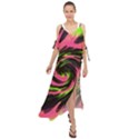 Swirl Black Pink Green Maxi Chiffon Cover Up Dress View1