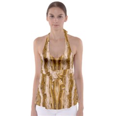 Marble Wall Surface Pattern Babydoll Tankini Top