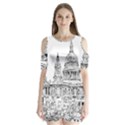 Line Art Architecture Church Shoulder Cutout Velvet One Piece View1