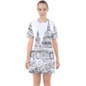 Line Art Architecture Church Sixties Short Sleeve Mini Dress View1