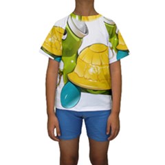 Turtle Sea Turtle Leatherback Turtle Kids  Short Sleeve Swimwear